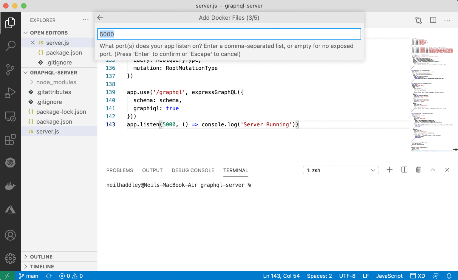 Specify the port that the image will be listening to