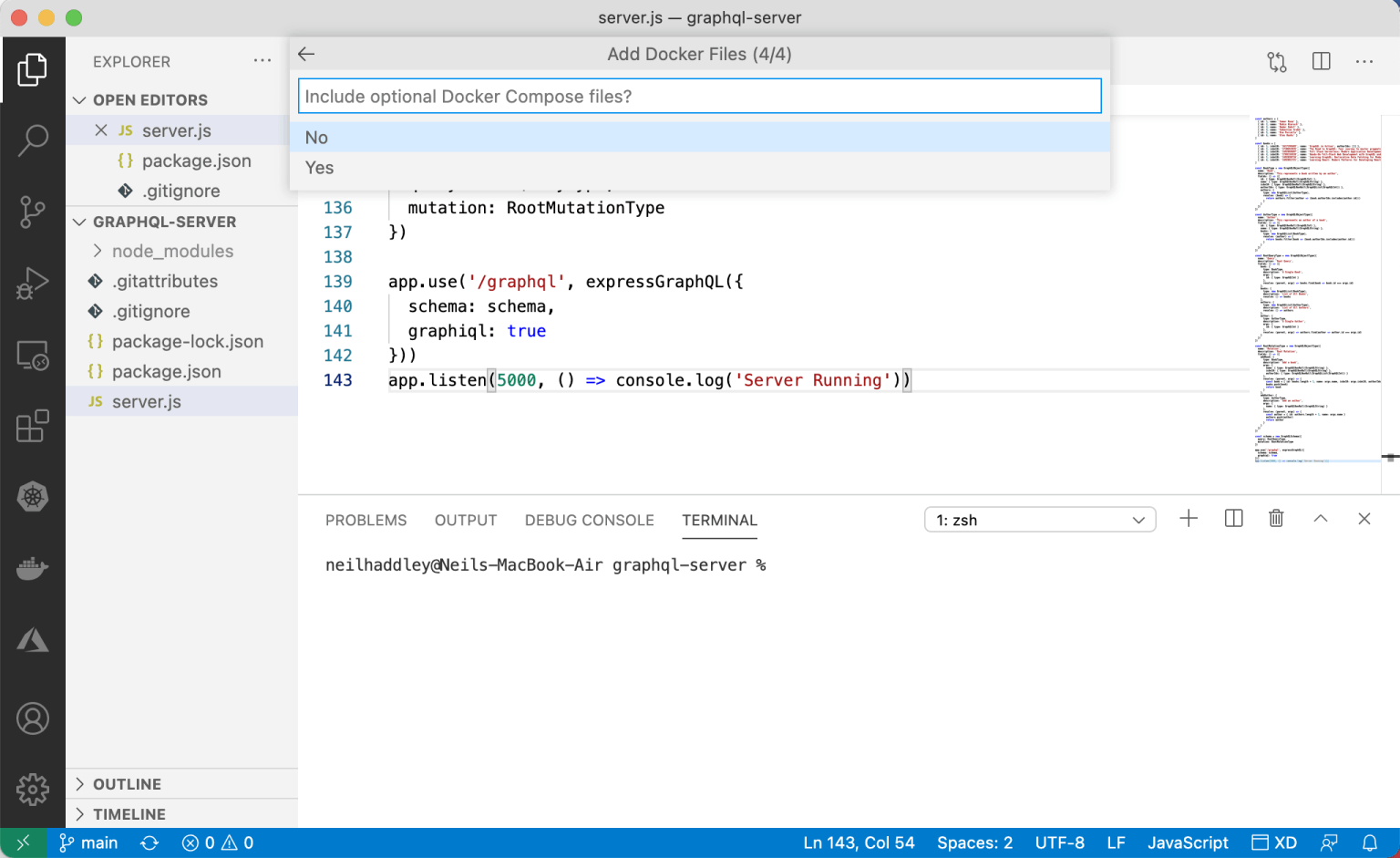 Don't add the Docker Compose file