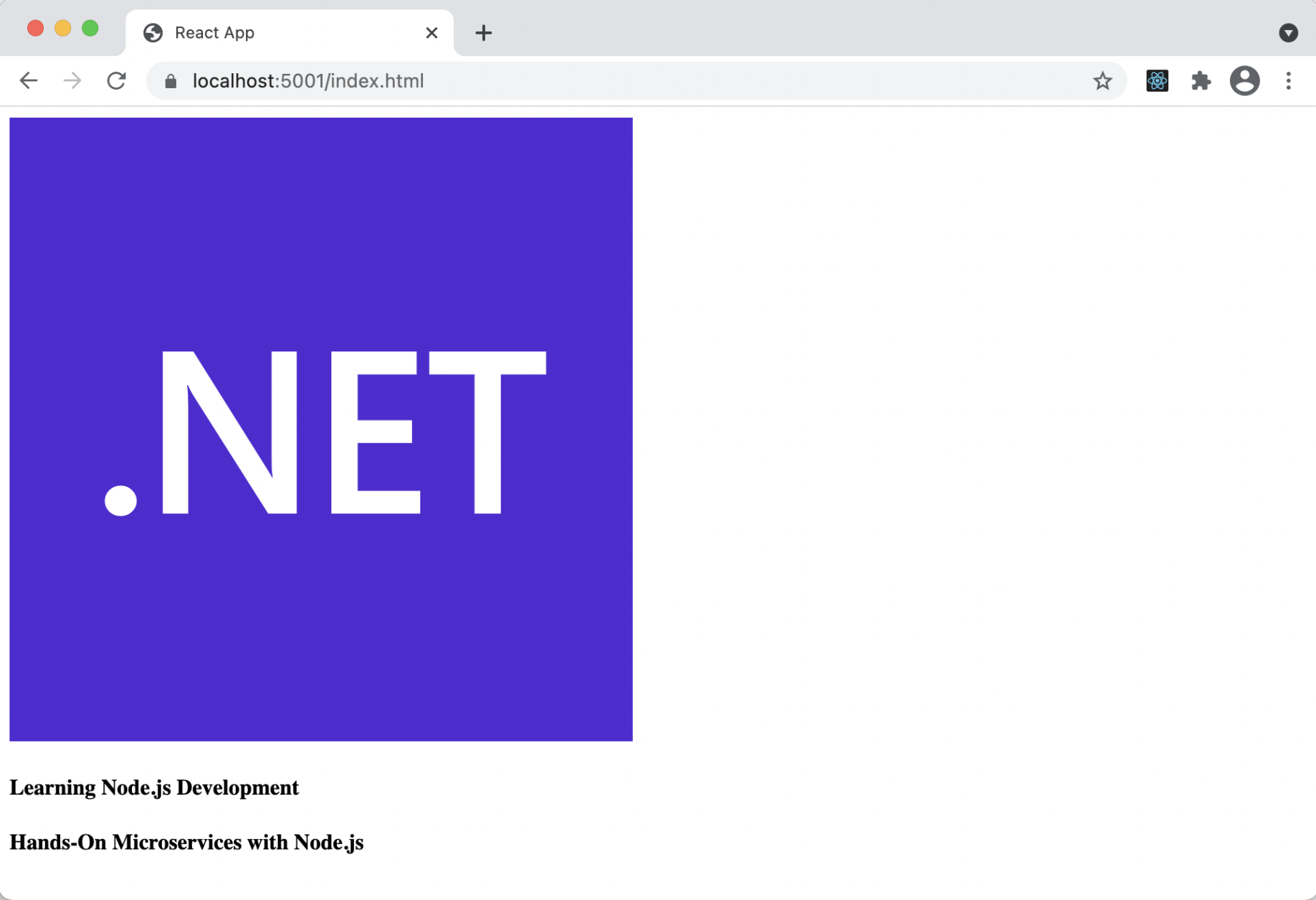 Running React/Dotnet Core app