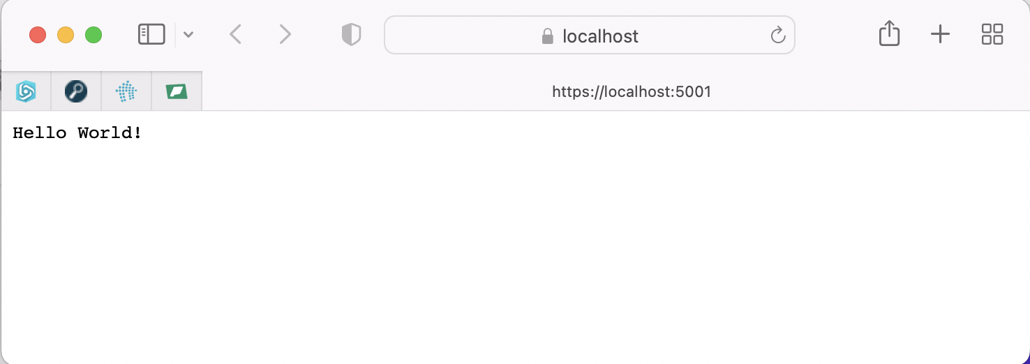 I ran dotnet run for the Web App