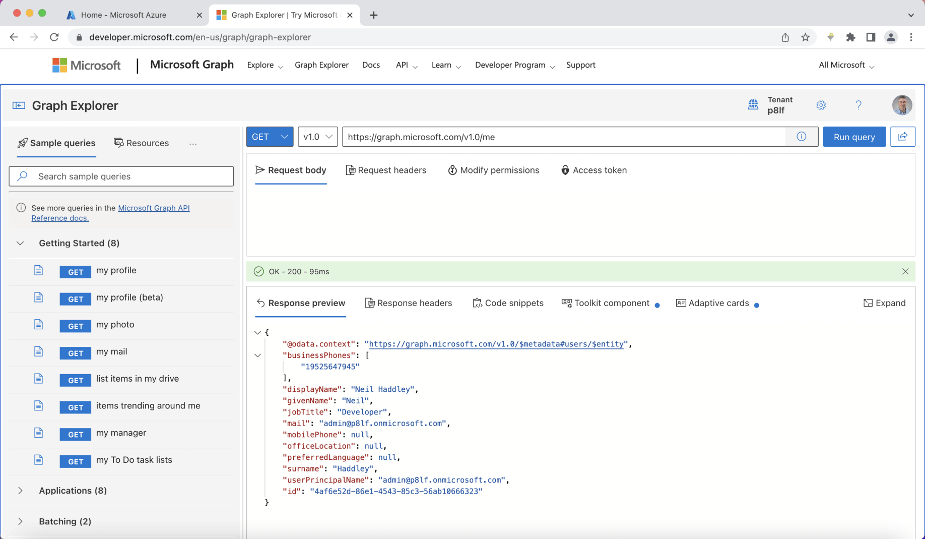 Microsoft Graph Explorer