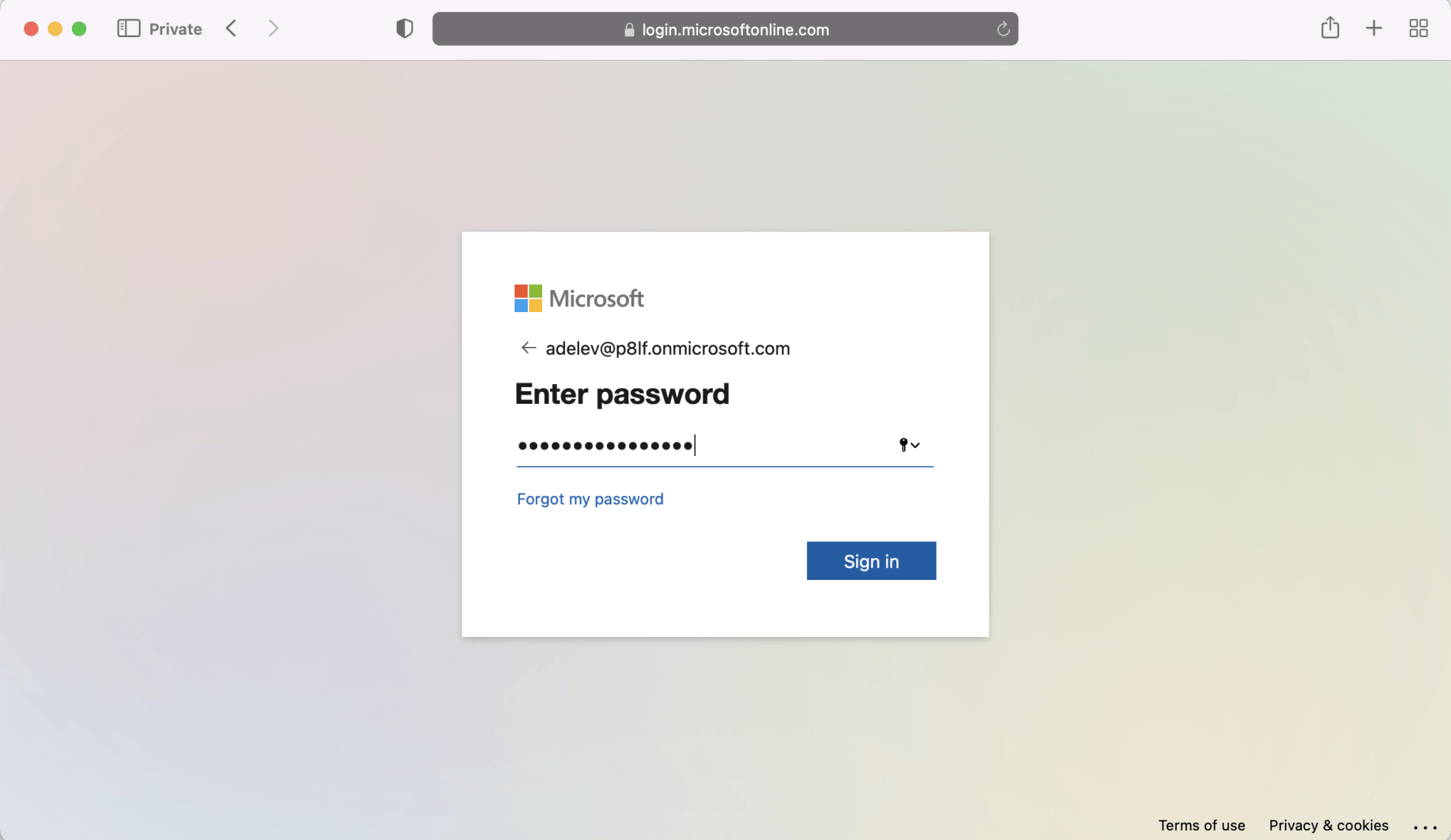 I provided the password