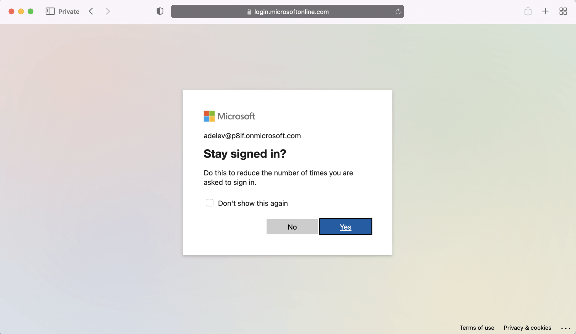 Do I want to stay signed in?