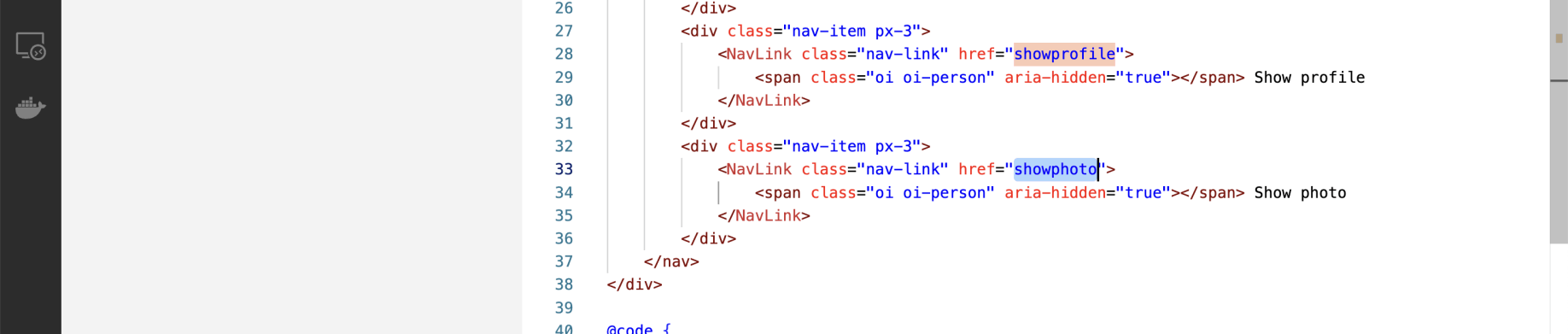 ... to include a link to a /showphoto page