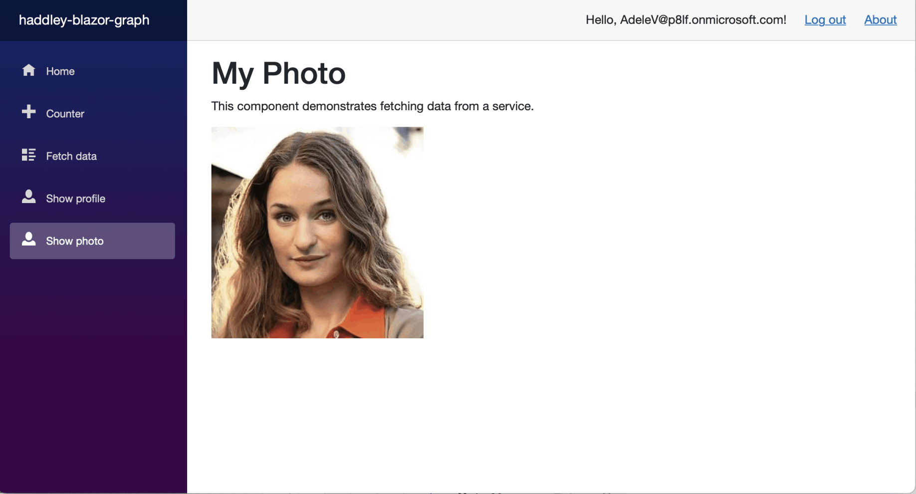 Show photo page running