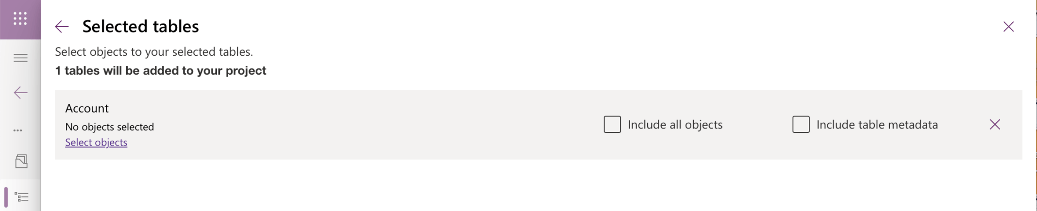 I clicked the "select objects" link