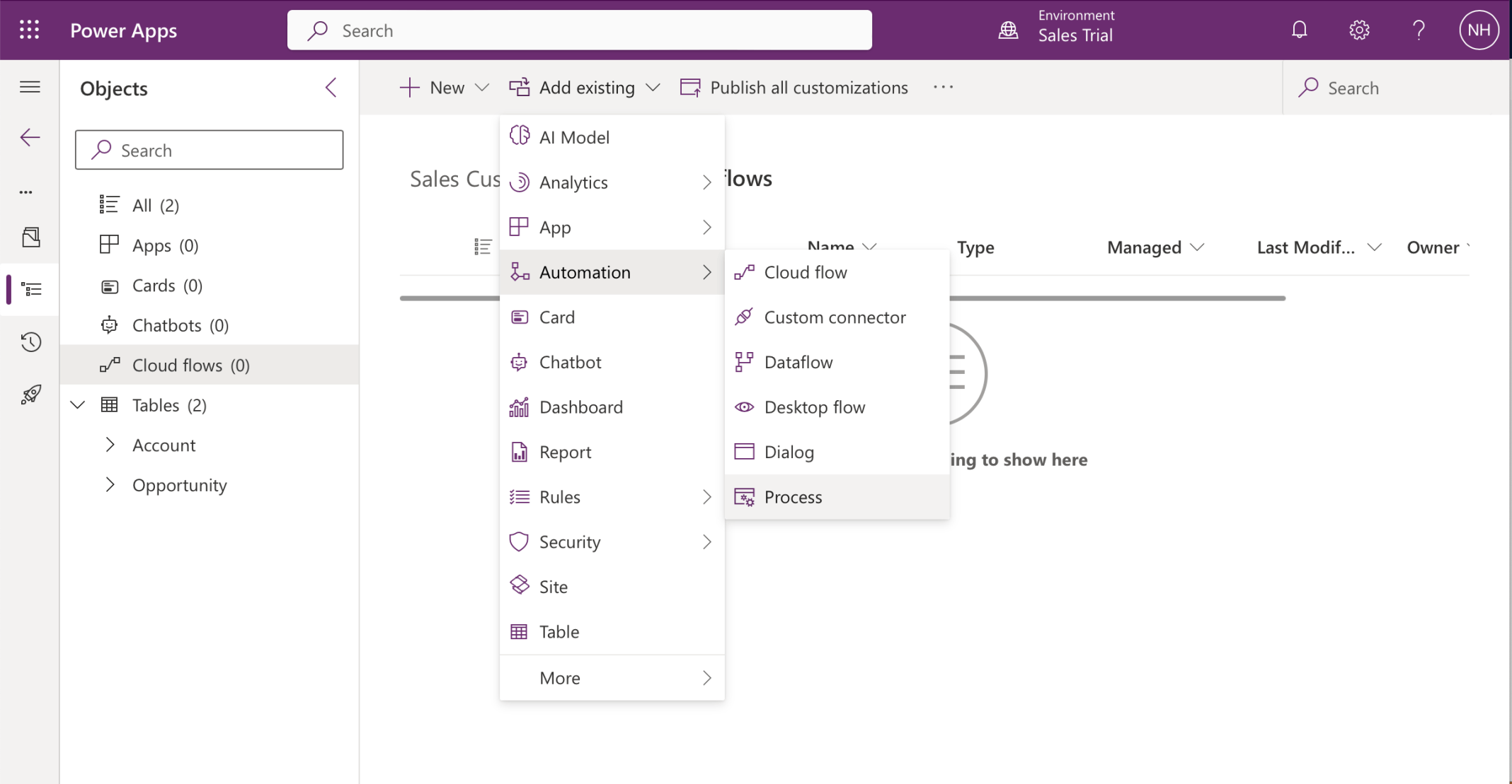 I wanted to add an existing Business Process Flow to my Sales Customizations solution