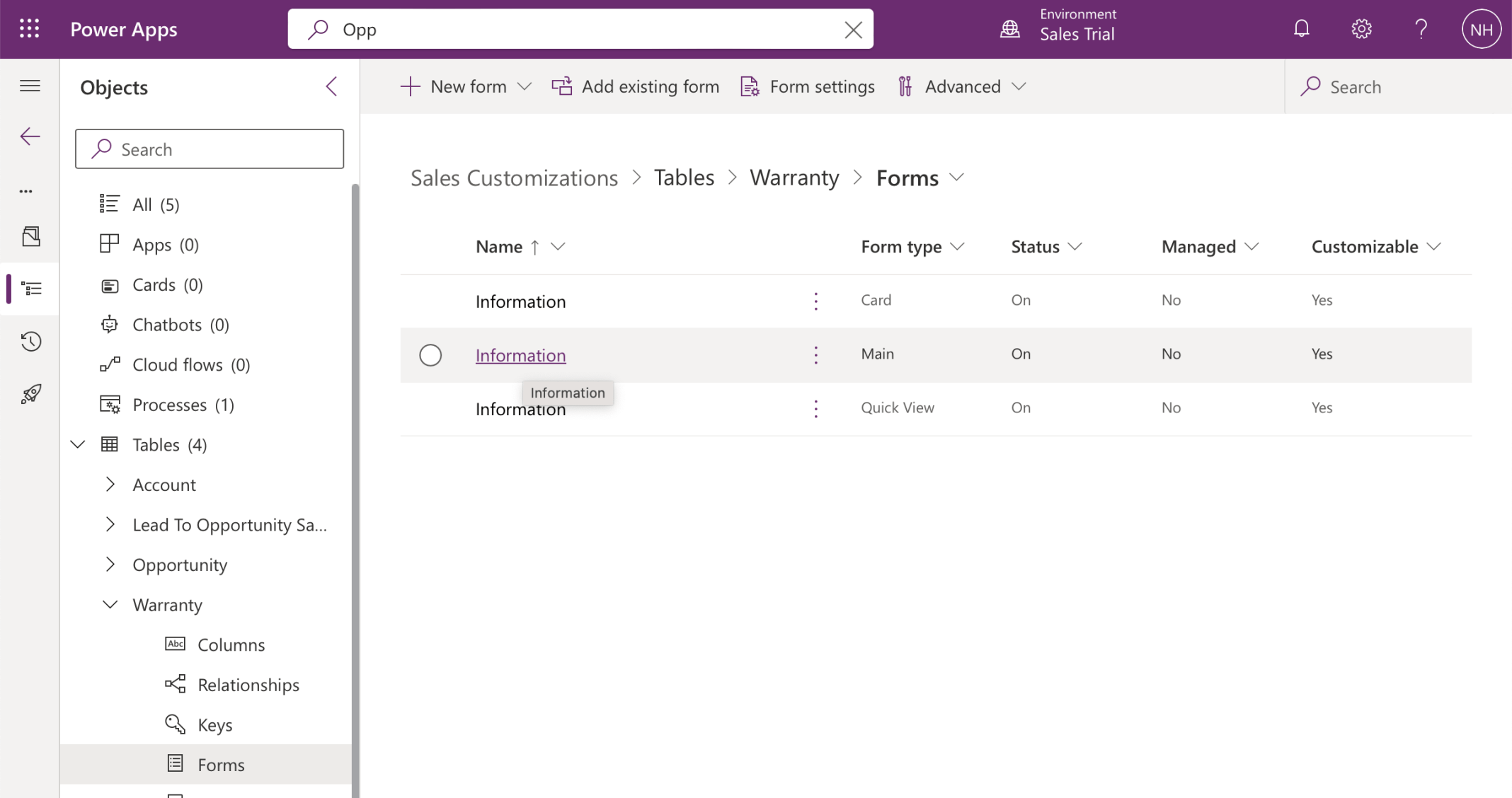 I updated the Main Warranty form