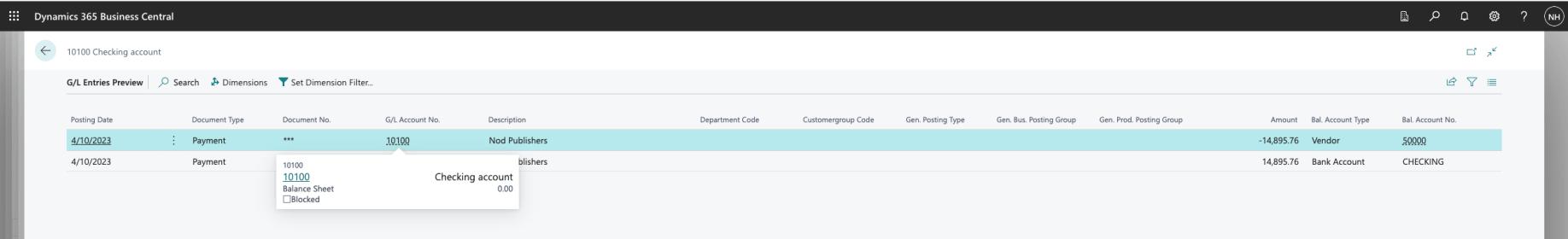 A Credit entry was going to be added to the Checking Account (The value of the Asset would reduce)