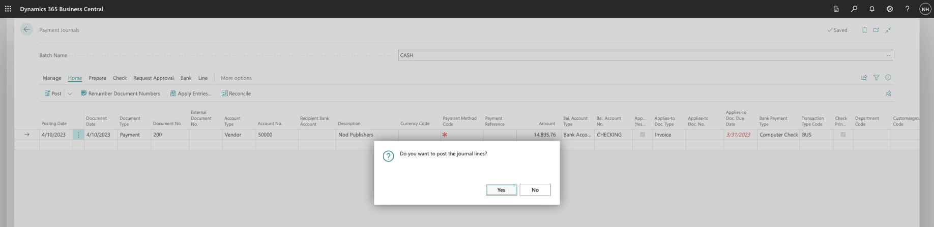 I selected the Yes option