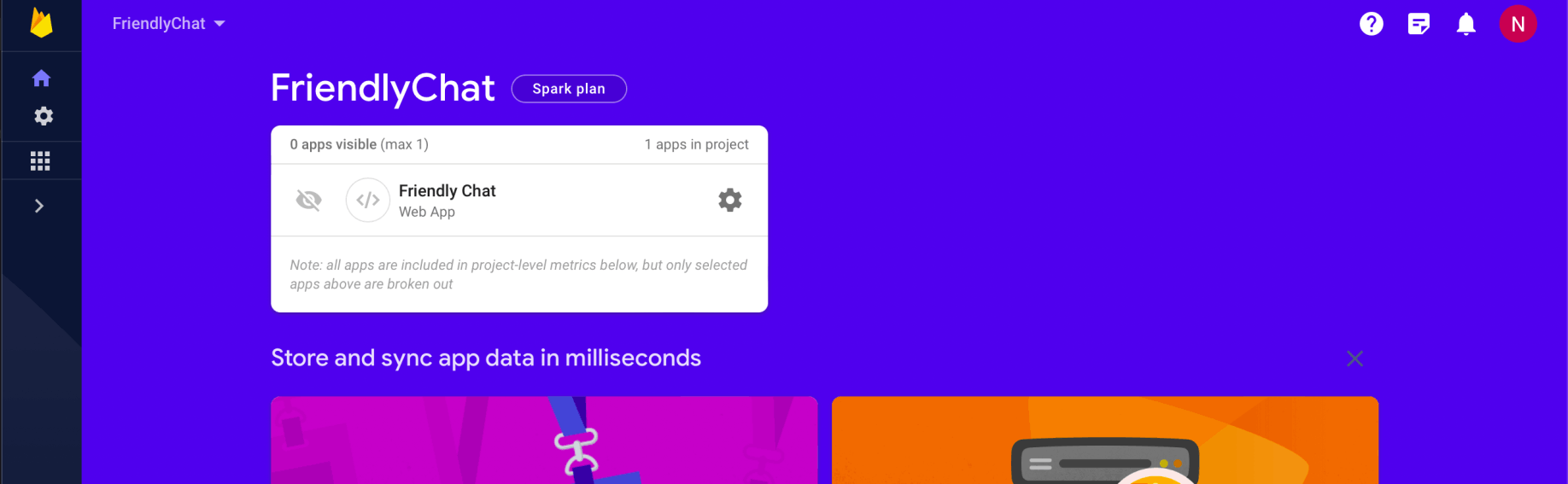 The Friendly Chat web app has been created