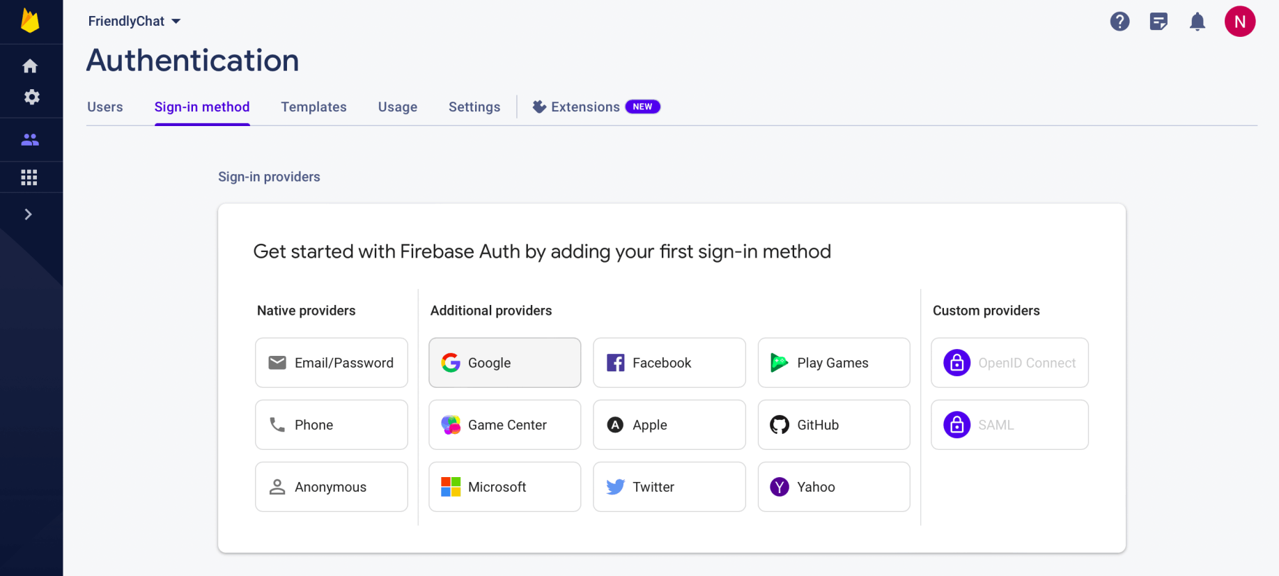 Google provider