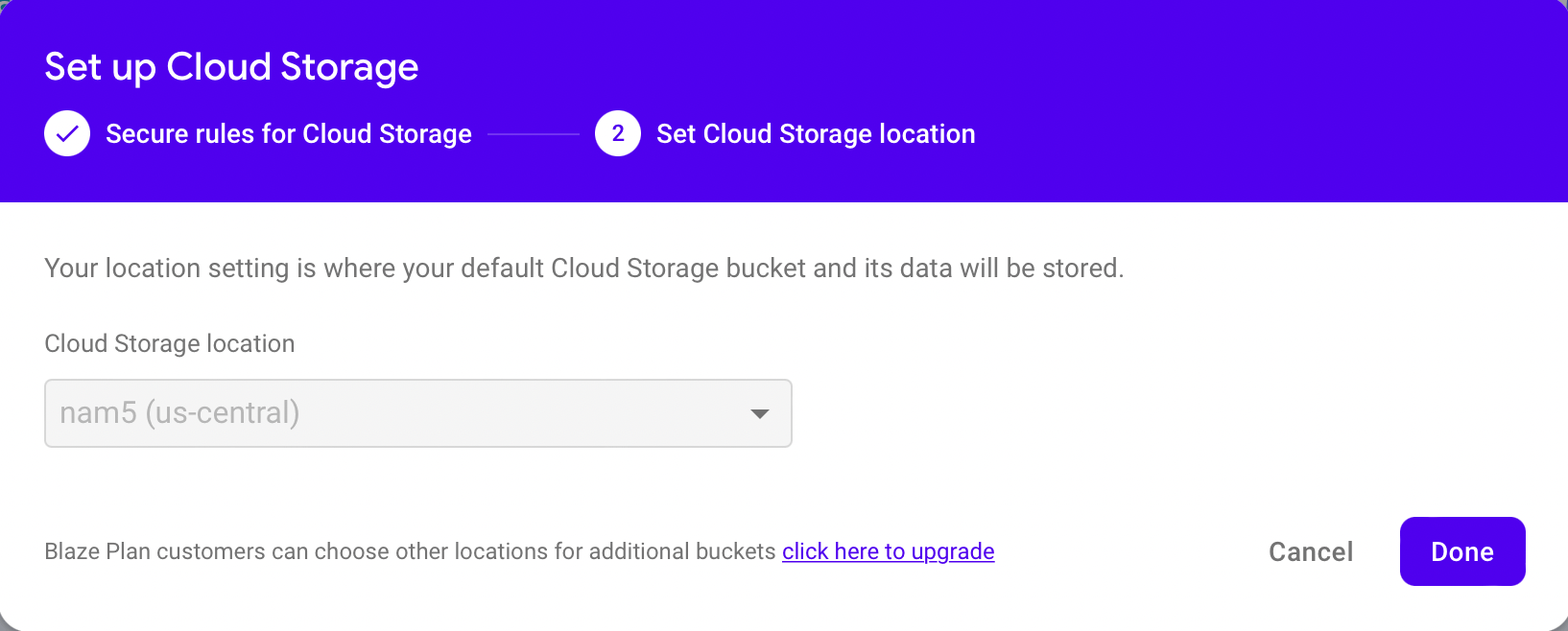 Location defaults to firestore location