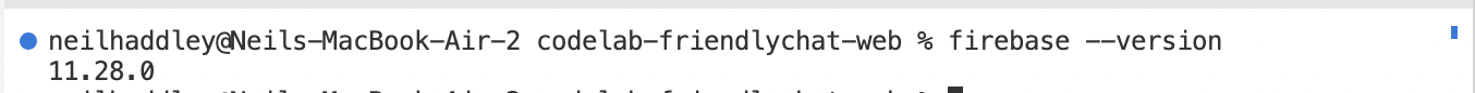 firebase --version