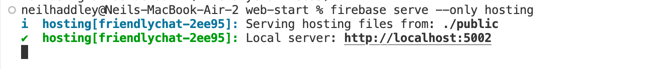 firebase serve --only hosting