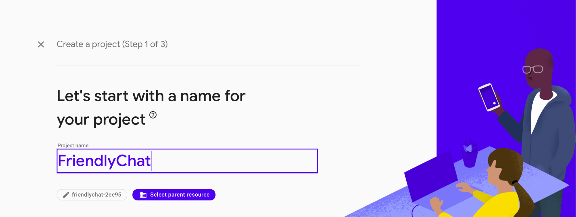 I provided a name for the project