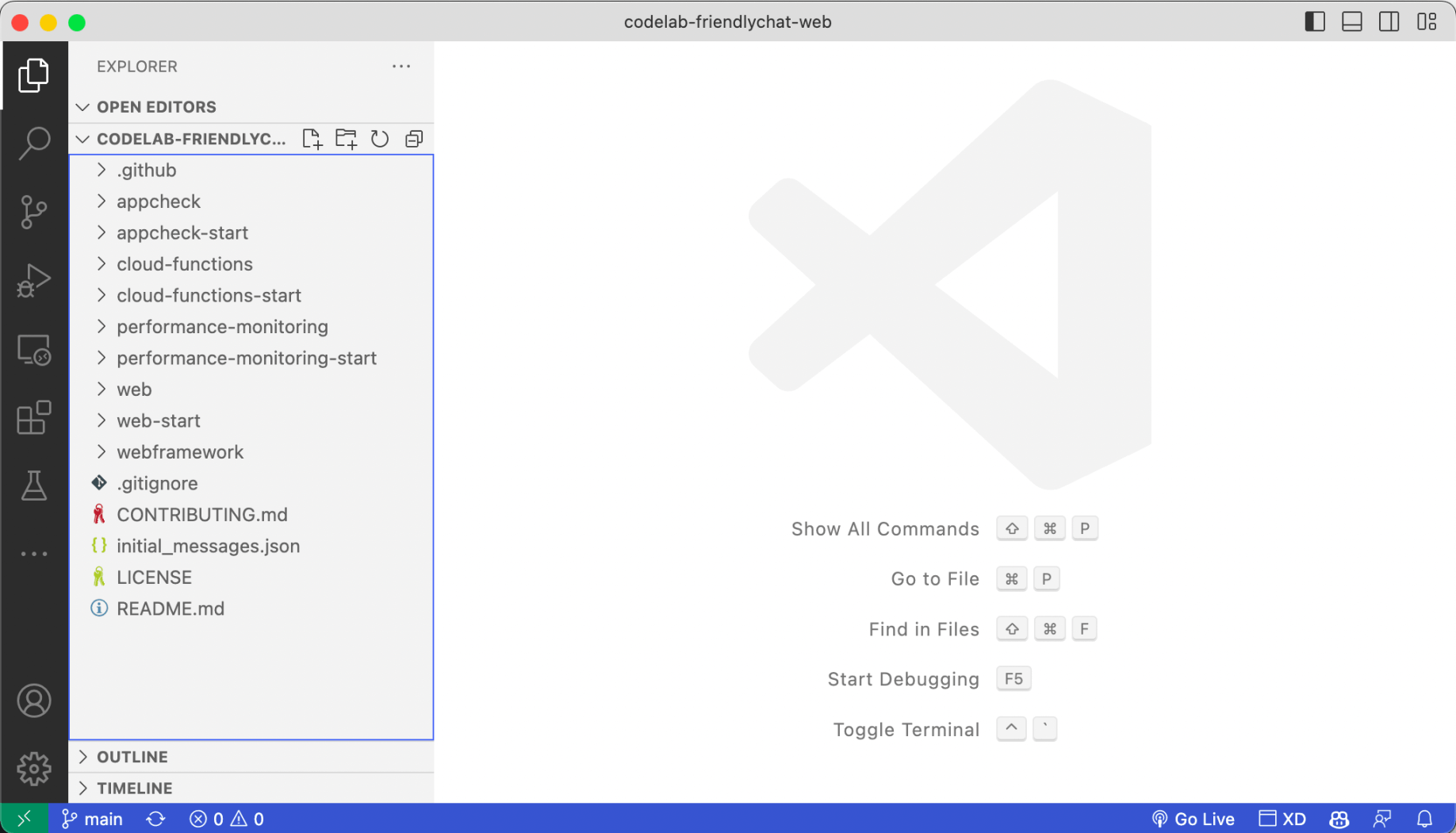I opened the project in Visual Studio Code