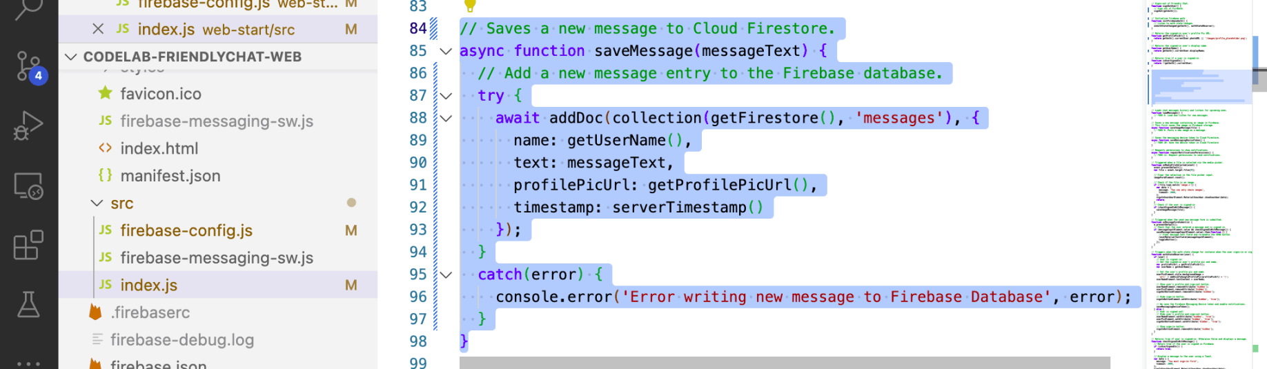 saveMessage()