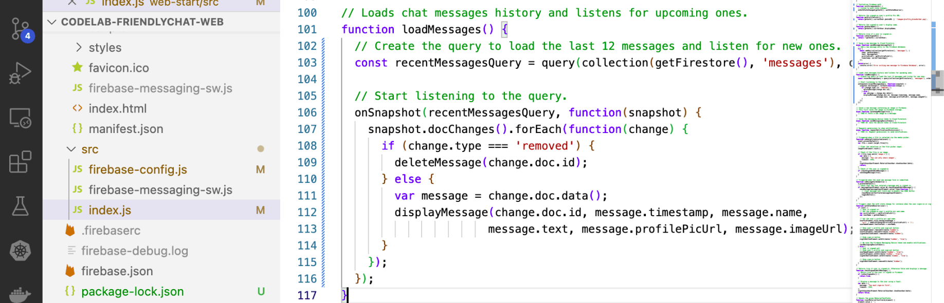 loadMessages()