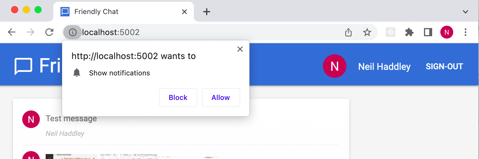 Allow notifications