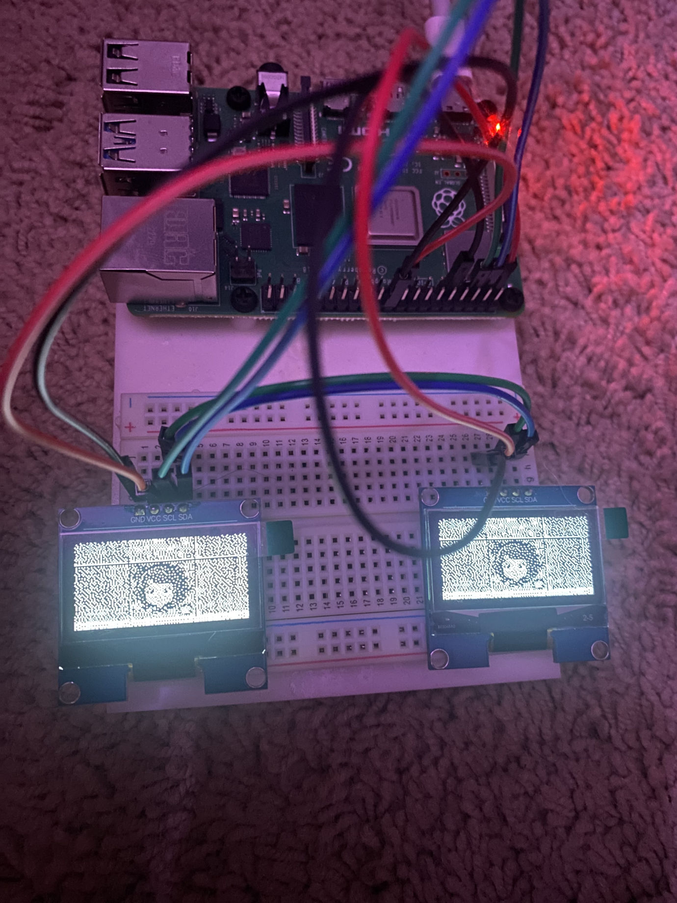 I wired up two displays