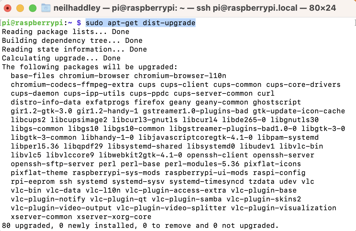 I executed $ sudo apt-get dist-upgrade
