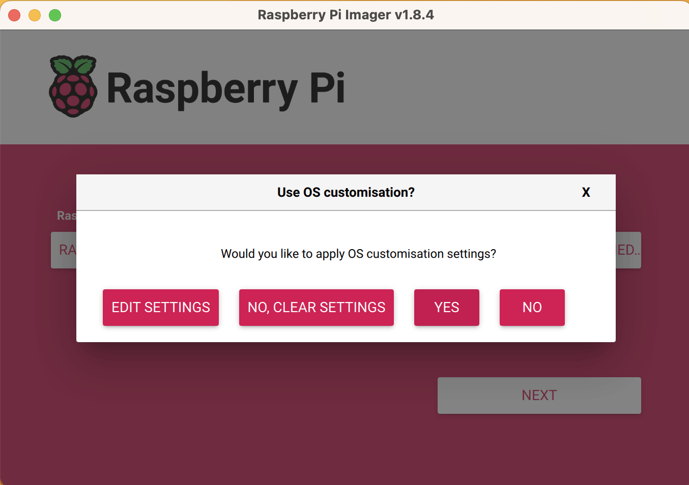 I clicked YES to include WIFI and logon credentials