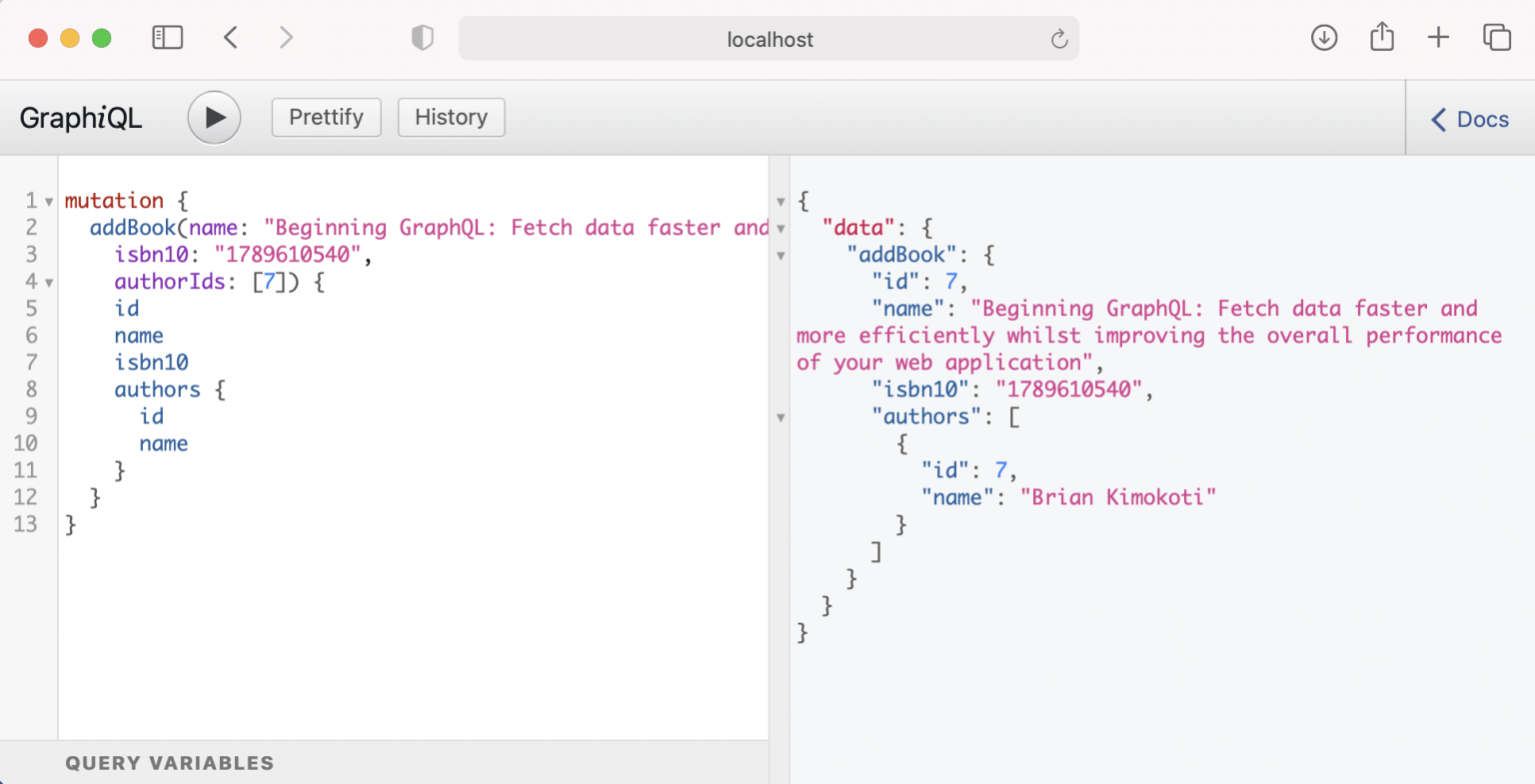 Mutating data. Adding a book