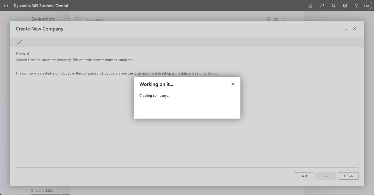 I Working on it... dialog appeared