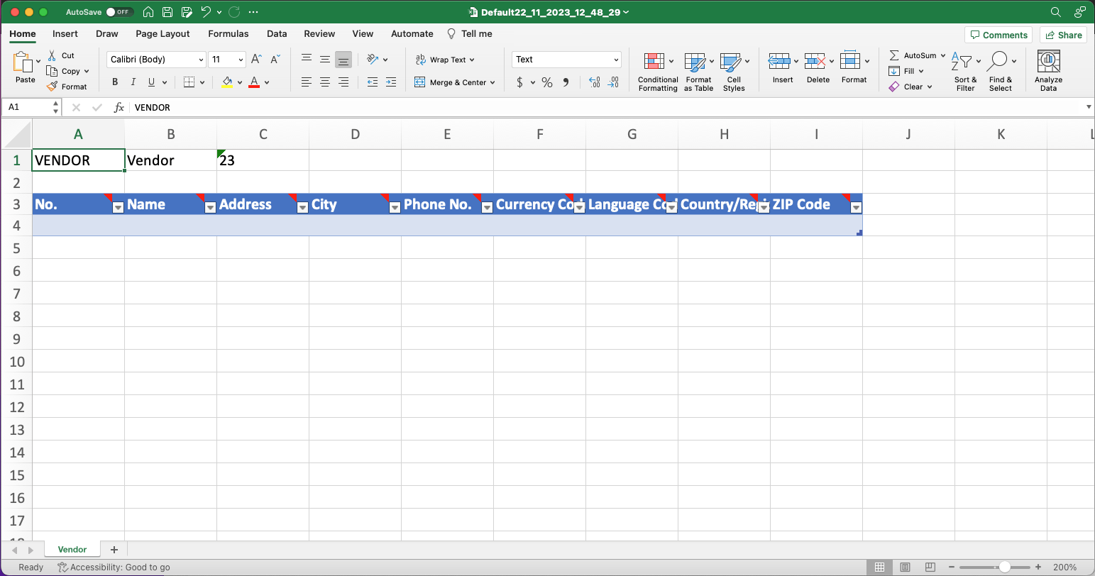 I opened the Configuration Package (the Excel Workbook)