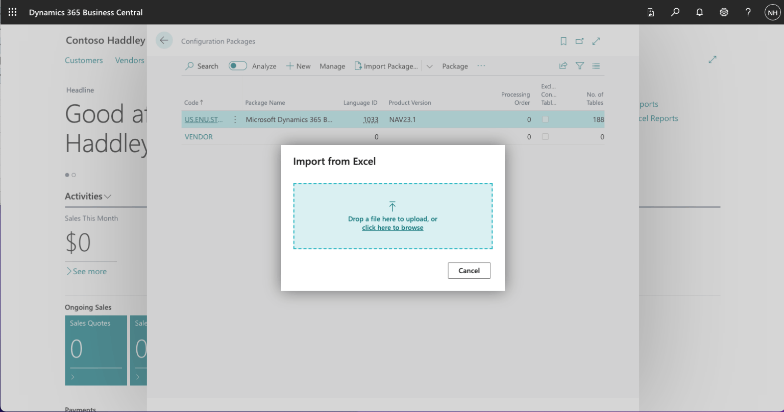 I selected the updated Excel Workbook