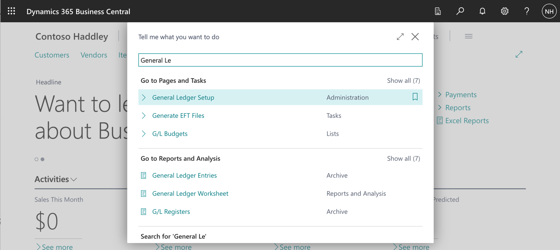 I used search to navigate to the General Ledger Setup page