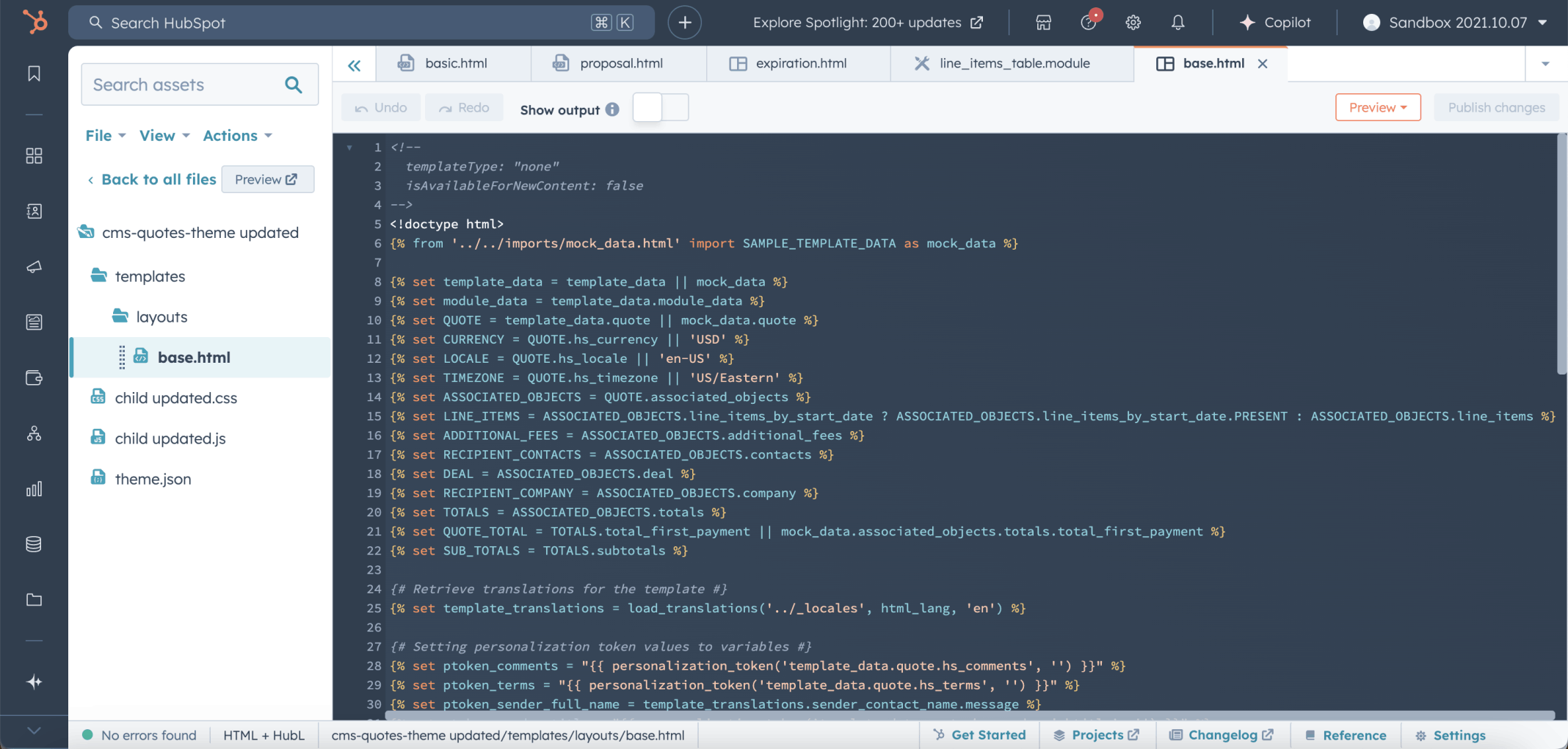 I reviewed the base.html template in the child theme