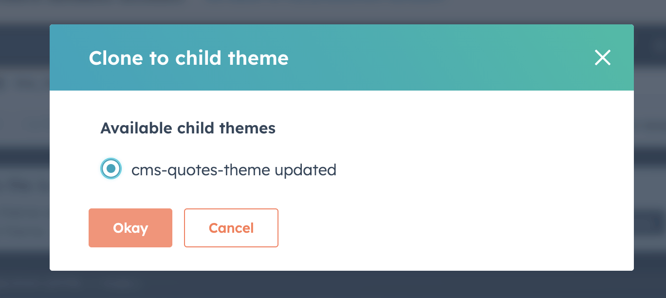 I selected cms-quotes-theme updated and clicked Okay