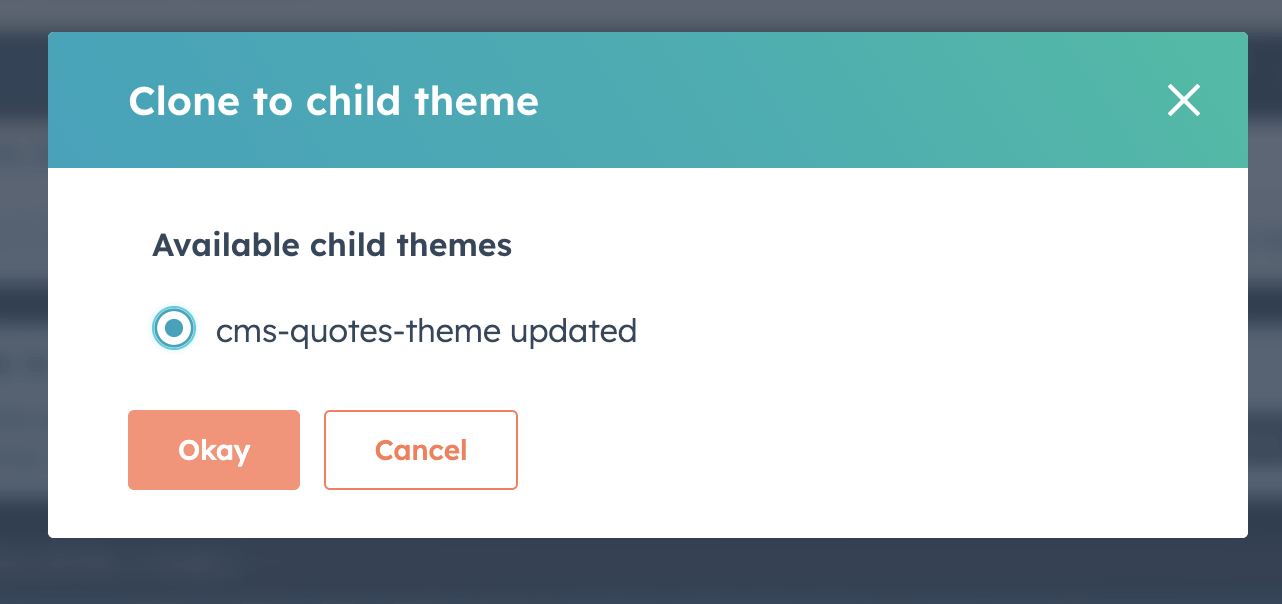 I selected cms-quotes-theme updated and clicked Okay