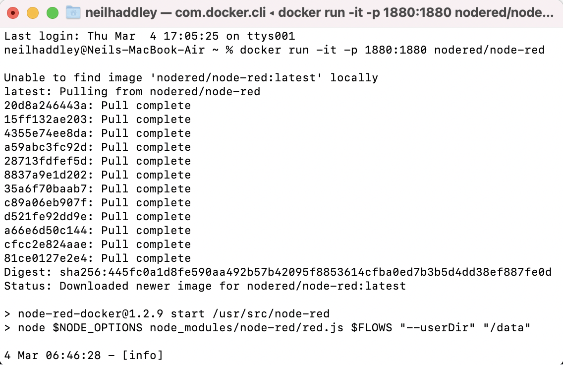 node-red Docker image