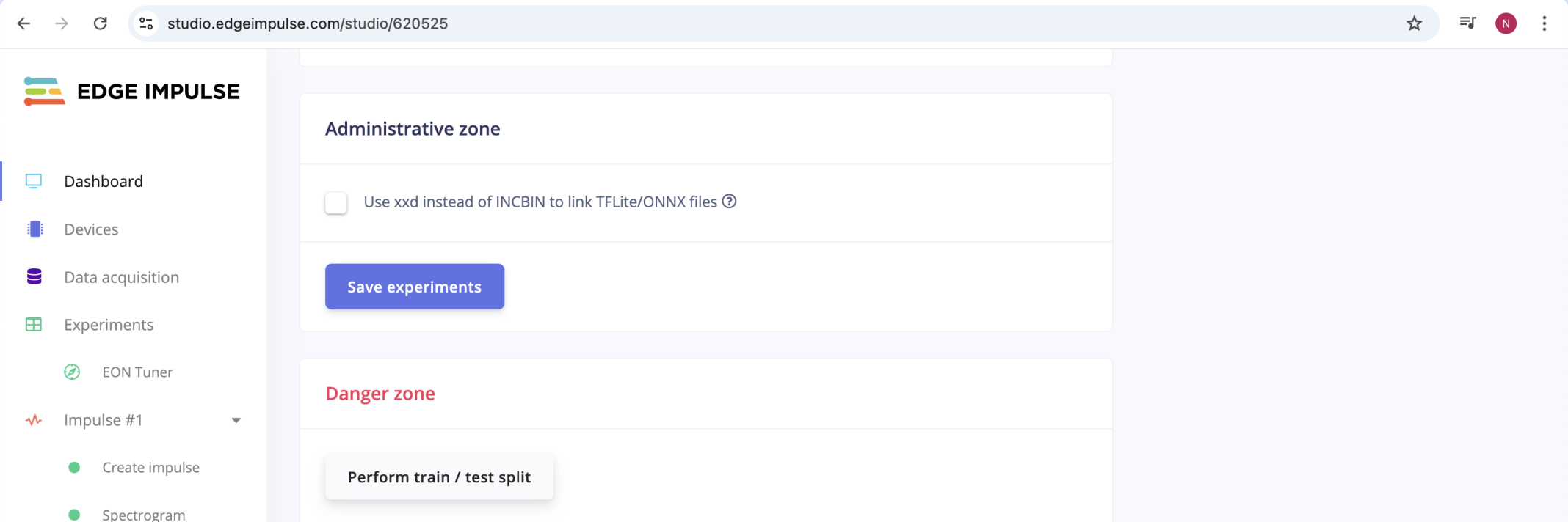 I clicked the Perform train / test split button
