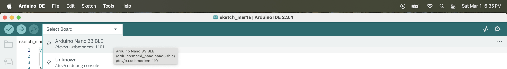 I ran the Arduino Integrated Development Environment (IDE)