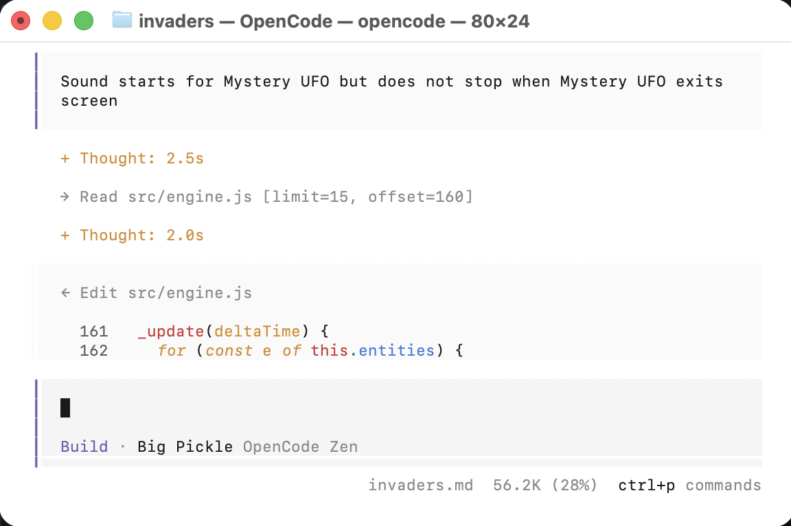 OpenCode added a check to call `audio.stopUFO()` before dead UFO entities were filtered from the array