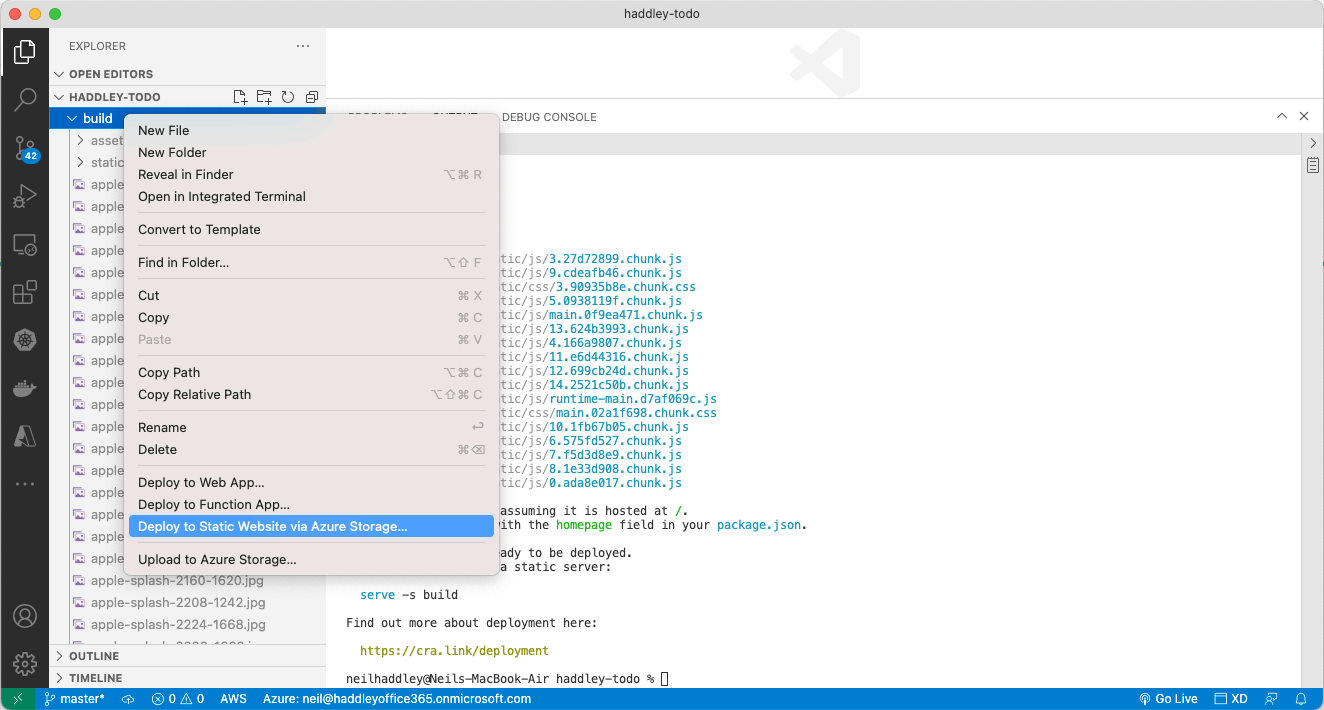 Deploy to Static Website...