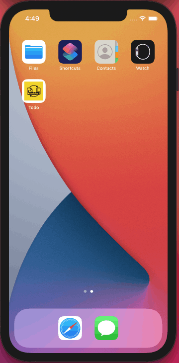 Icon on home screen