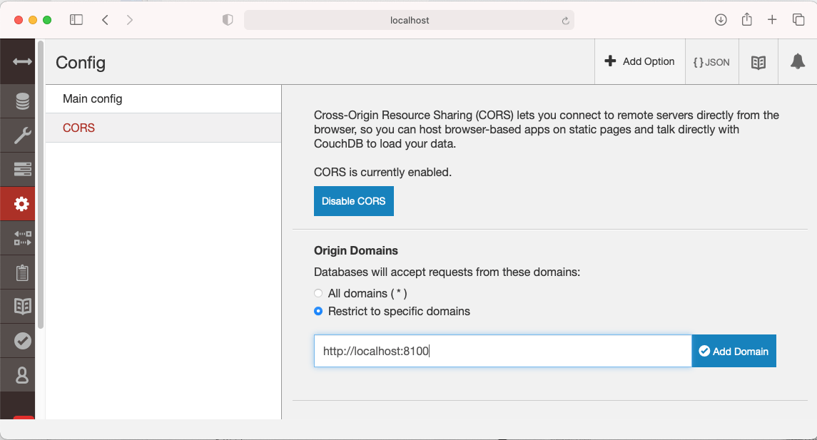 Enable CORS