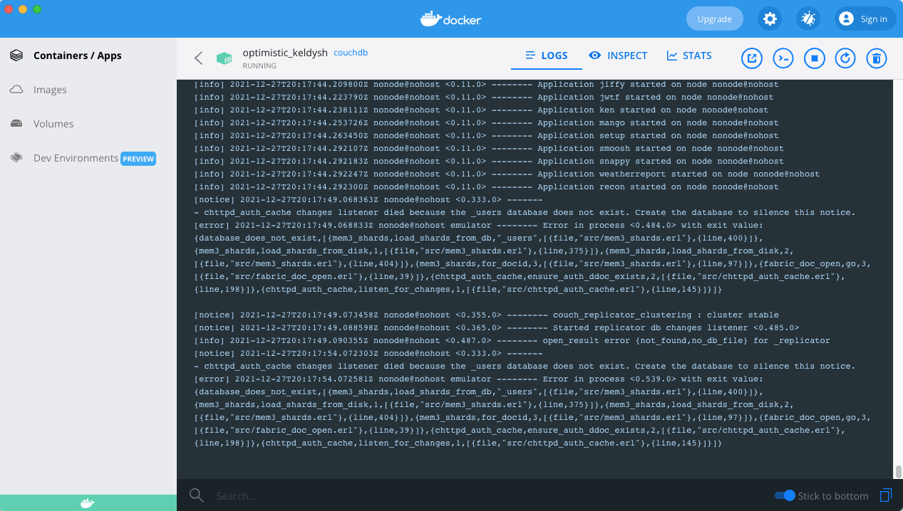 CouchDB server started