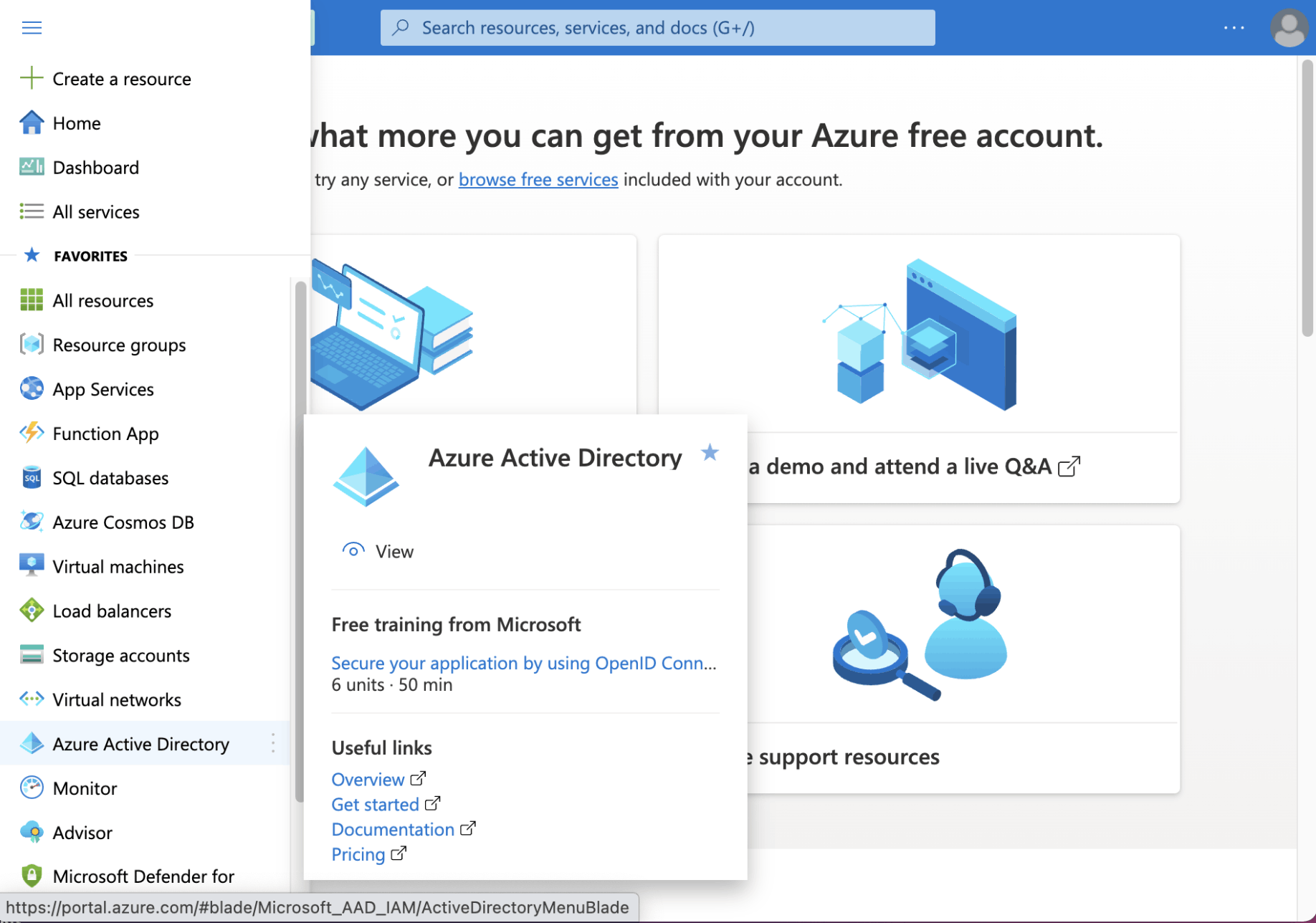 I navigated to Azure Portal and selected Azure Active Directory