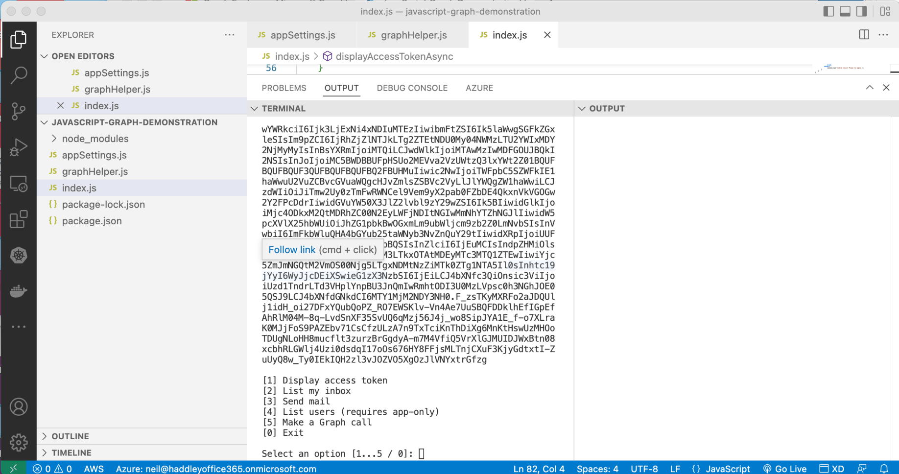 I ran the console application