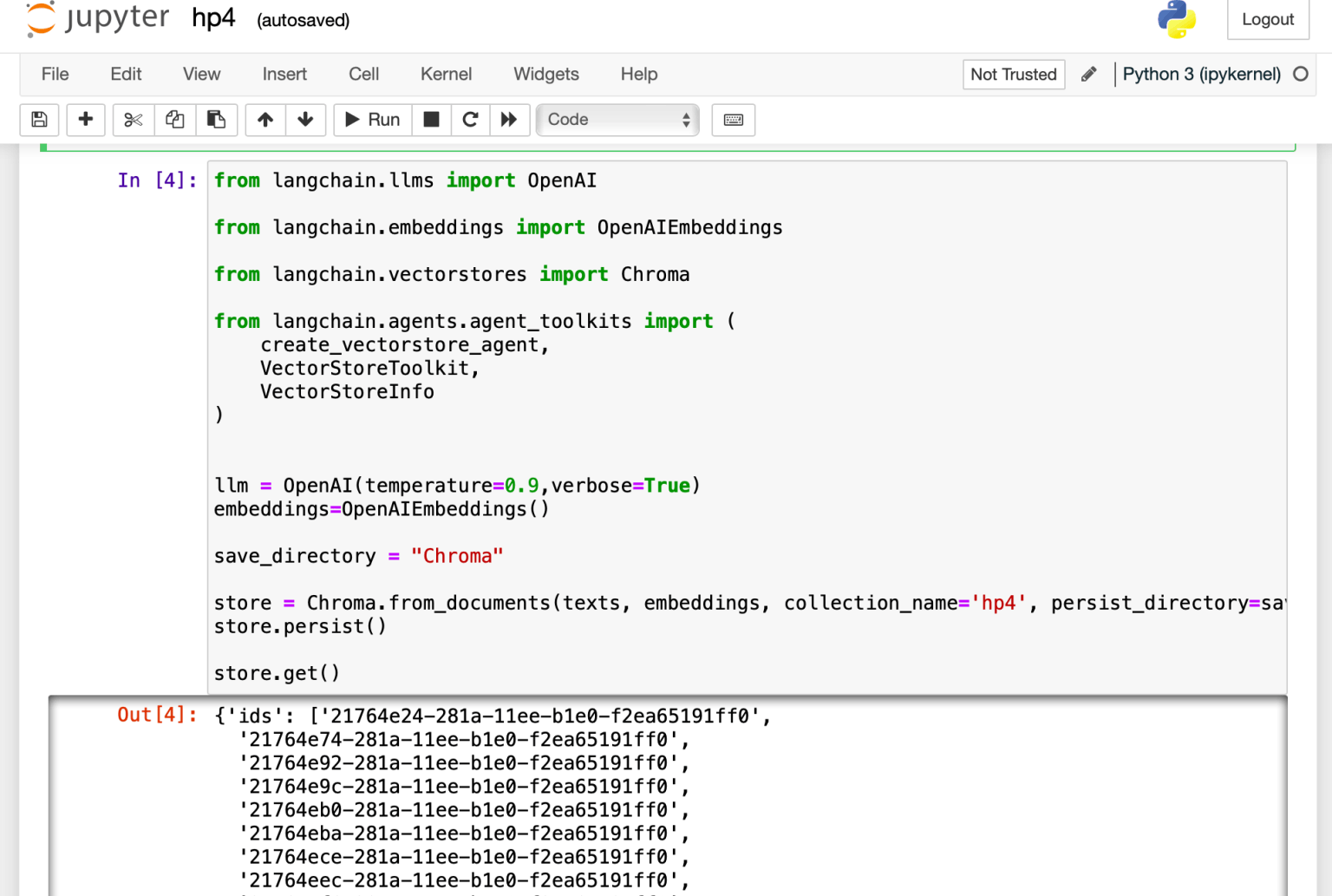 I used OpenAI's API to generate the embeddings