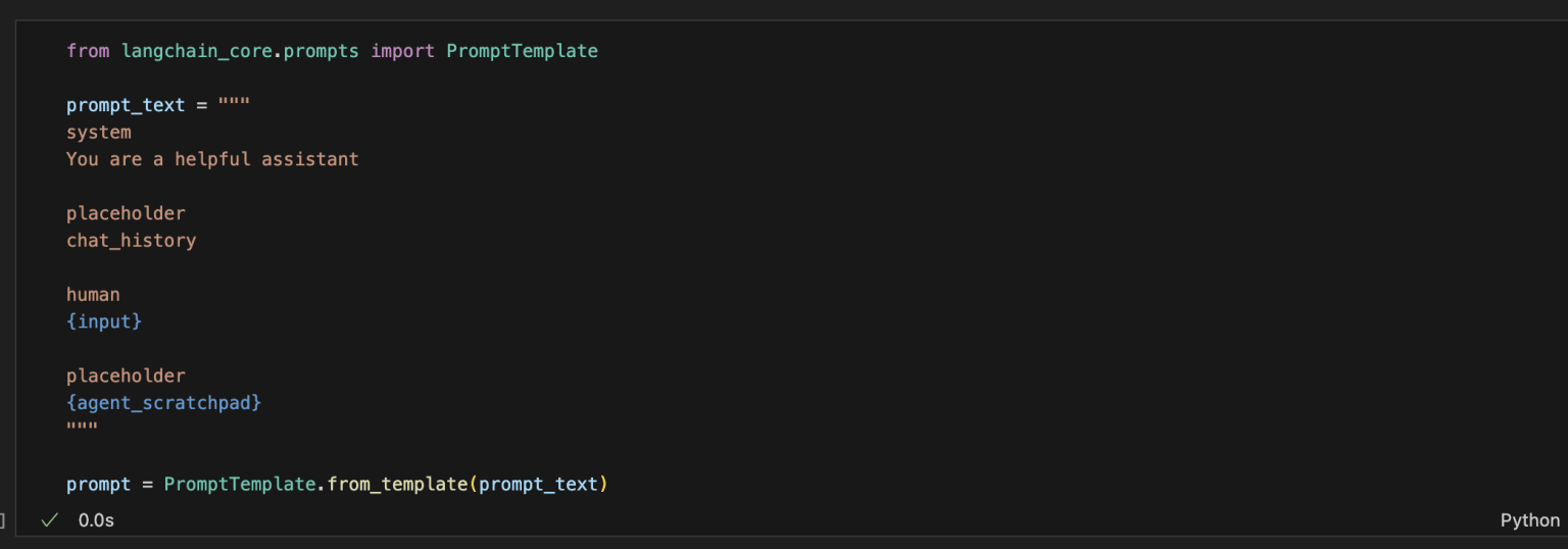 I created a prompt template