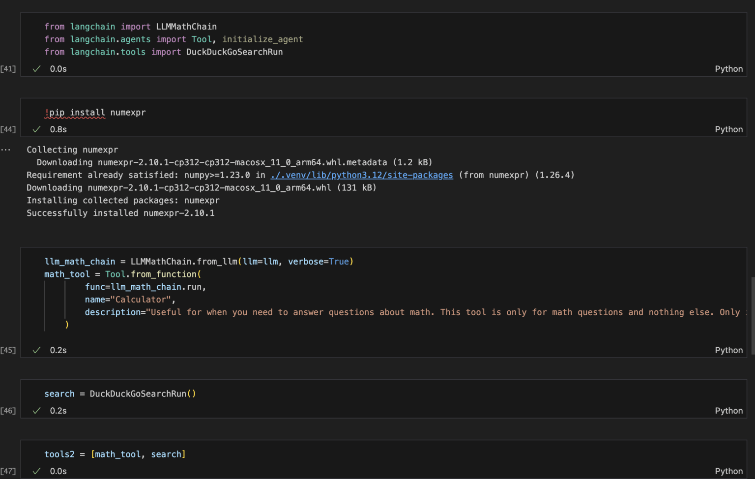 I created a second agent, added a maths tool and added DuckDuckGo