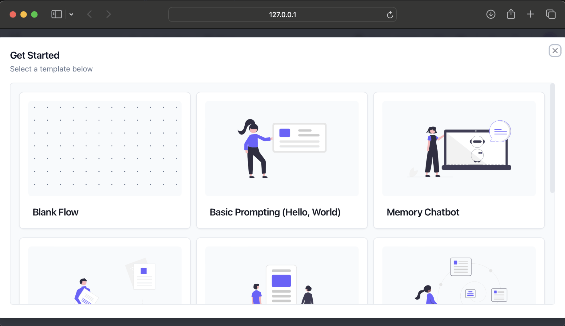 I selected the Blank Flow template