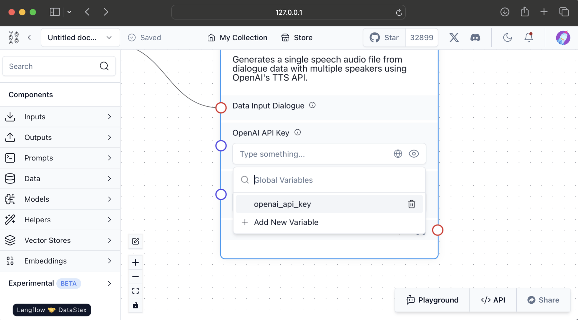 added the openai_api_key value to the text-to-speech step